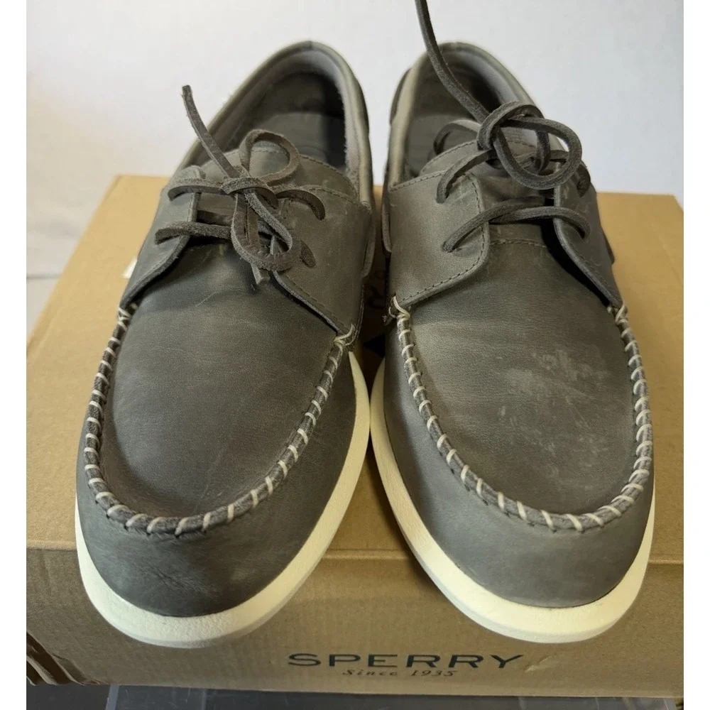 Sperry A/O Plushwave 2.0 Grey Boat Shoe Womens 10 Nautical Beach